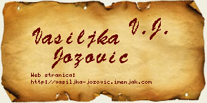 Vasiljka Jozović vizit kartica